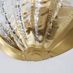 Wall Sconce Seashell Textured Glass Brass Finish