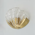Wall Sconce Seashell Textured Glass Brass Finish