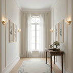 Wall Sconce Seashell Textured Glass Brass Finish
