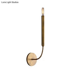 Wall Sconce Slim Tube Brass & Black Finish