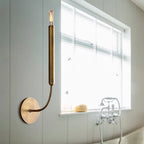 Wall Sconce Slim Tube Brass & Black Finish
