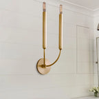 Wall Sconce Slim Tube Brass & Black Finish