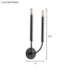 Wall Sconce Slim Tube Brass & Black Finish