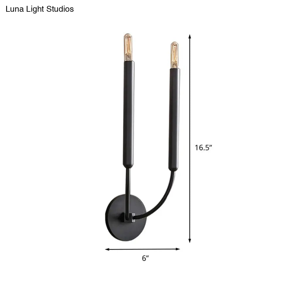 Wall Sconce Slim Tube Brass & Black Finish