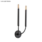 Wall Sconce Slim Tube Brass & Black Finish