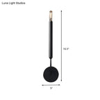 Wall Sconce Slim Tube Brass & Black Finish