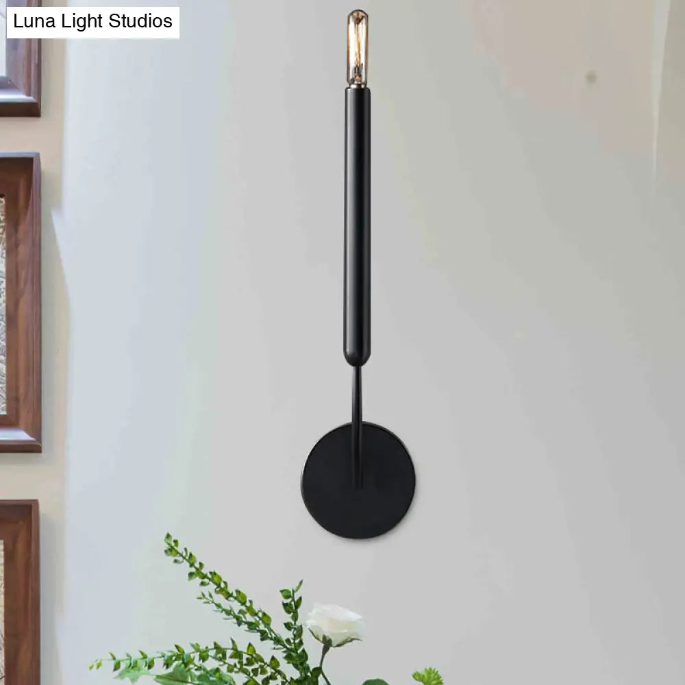 Wall Sconce Slim Tube Brass & Black Finish