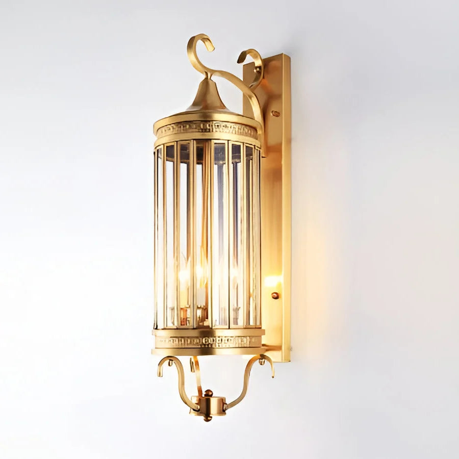 Wall Sconce Solid Copper IP65 Weatherproof Glass Panel
