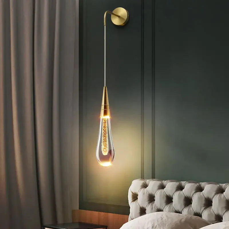 Wall Sconce Water-Drop Glass Warm White LED