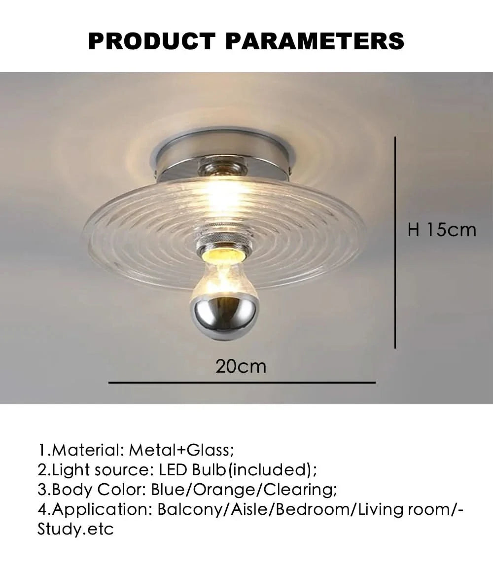 Wall Sconce Water Ripple Glass LED Bulb Included
