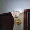Wall Sconce Wood Frame Pleated Shade LED
