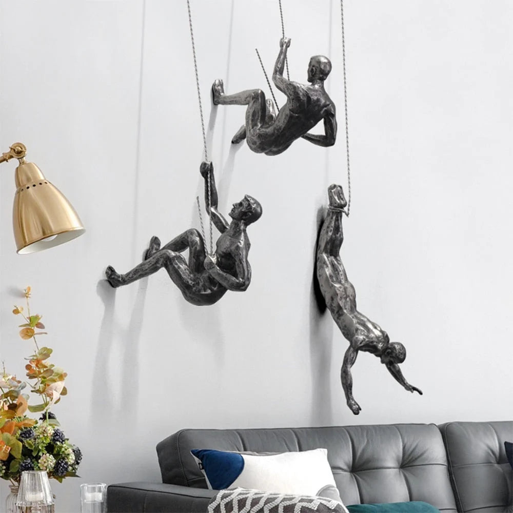 Wall Sculpture Hand-Poured Resin Black-Bronze Ready-To-Hang