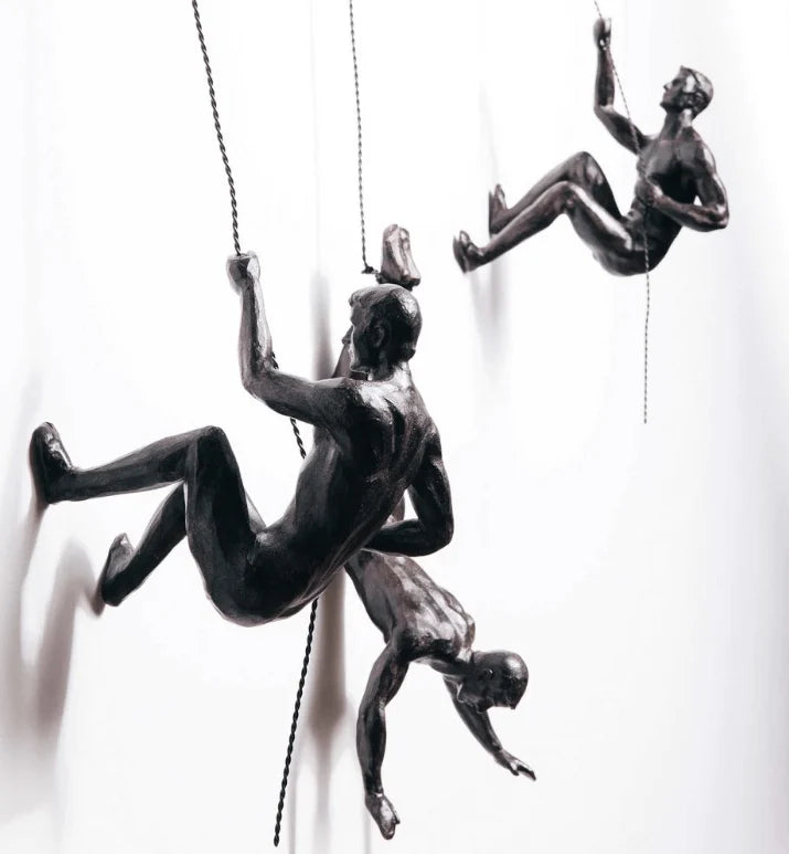 Wall Sculpture Hand-Poured Resin Black-Bronze Ready-To-Hang