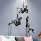 Wall Sculpture Hand-Poured Resin Black-Bronze Ready-To-Hang