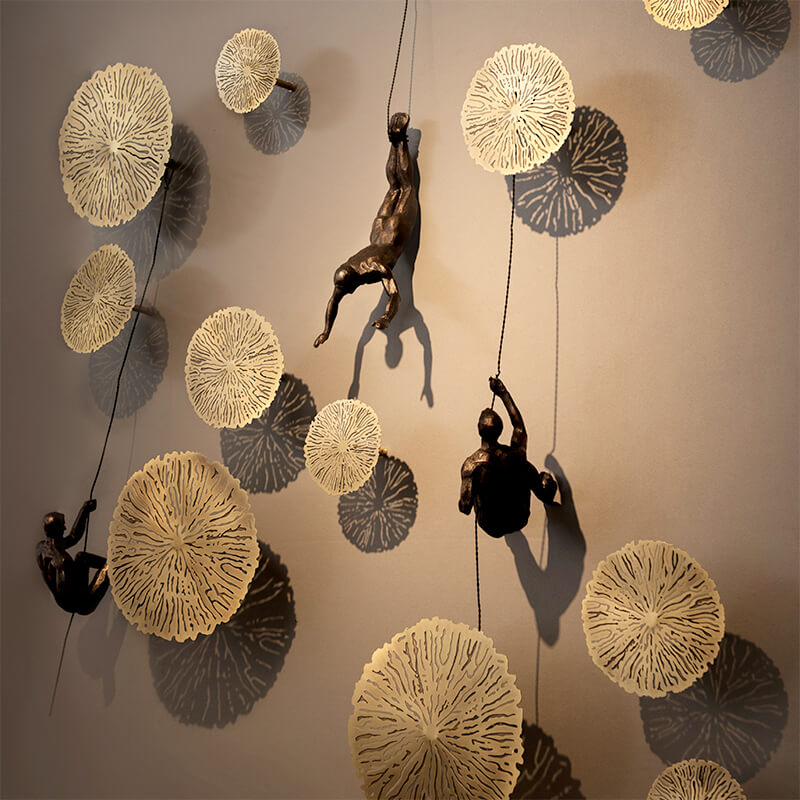 Wall Sculpture Handcrafted Resin & Iron Wire