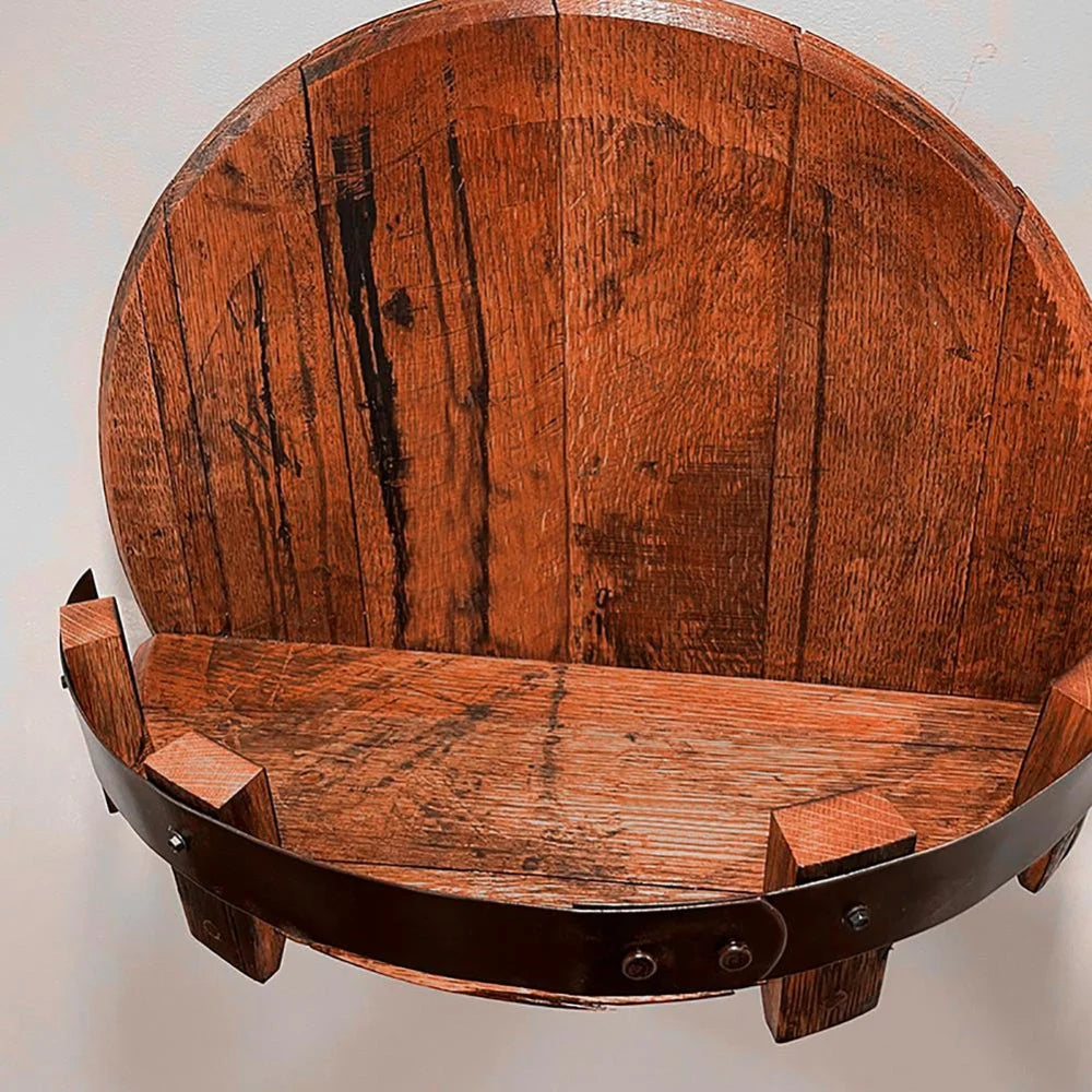 Wall Shelf Barrel Style Timber Front Rail