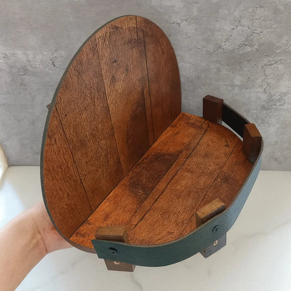 Wall Shelf Barrel Style Timber Front Rail