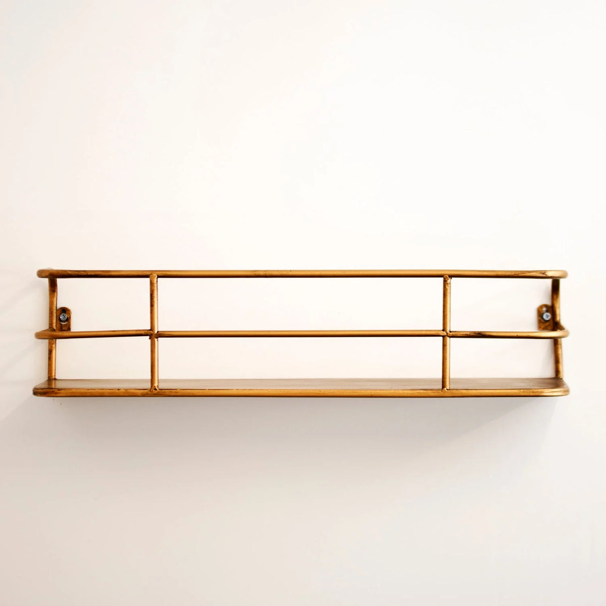 Wall Shelf Industrial Wireframe Brushed Brass