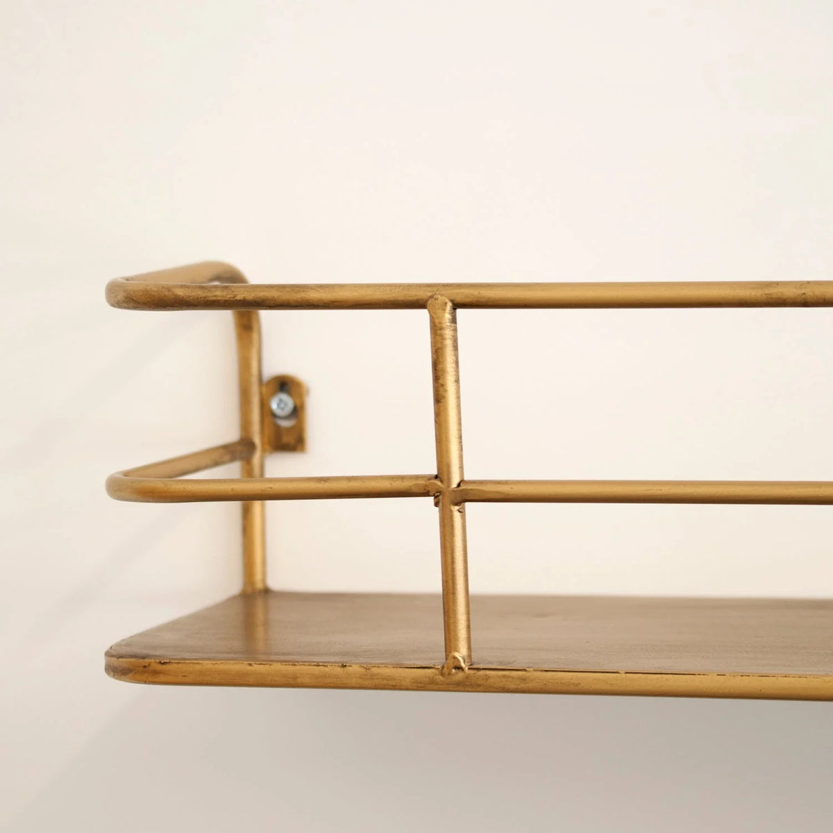 Wall Shelf Industrial Wireframe Brushed Brass
