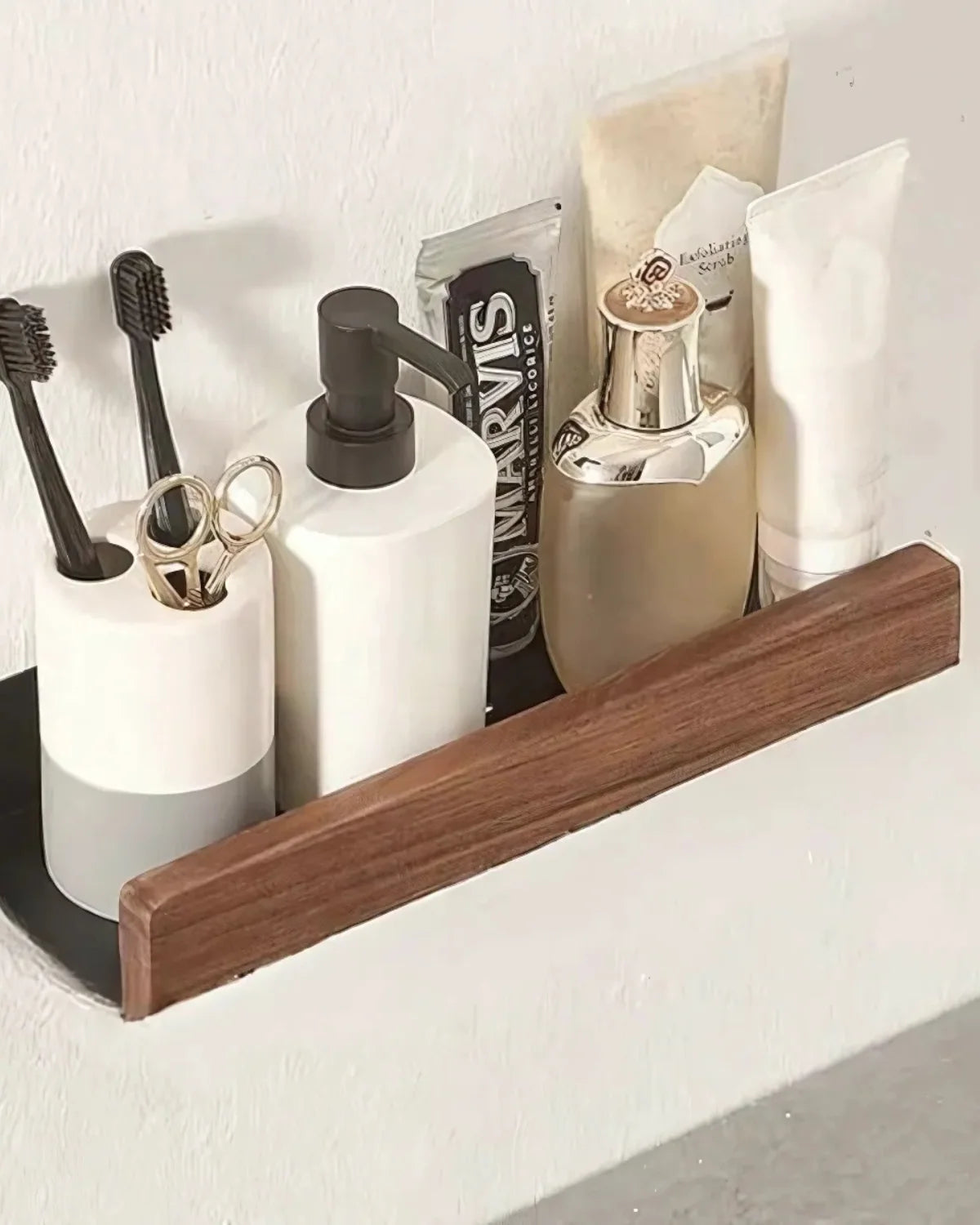 Wall Shelf Metal Frame & Wooden Front Matte Finish