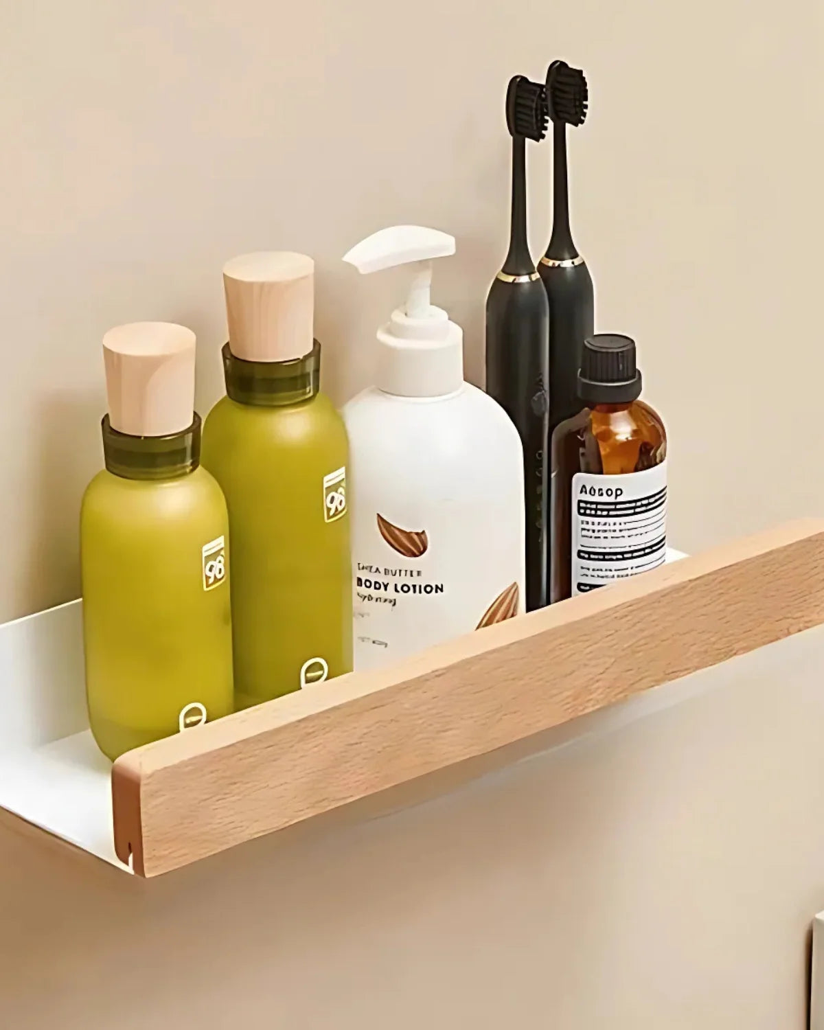 Wall Shelf Metal Frame & Wooden Front Matte Finish