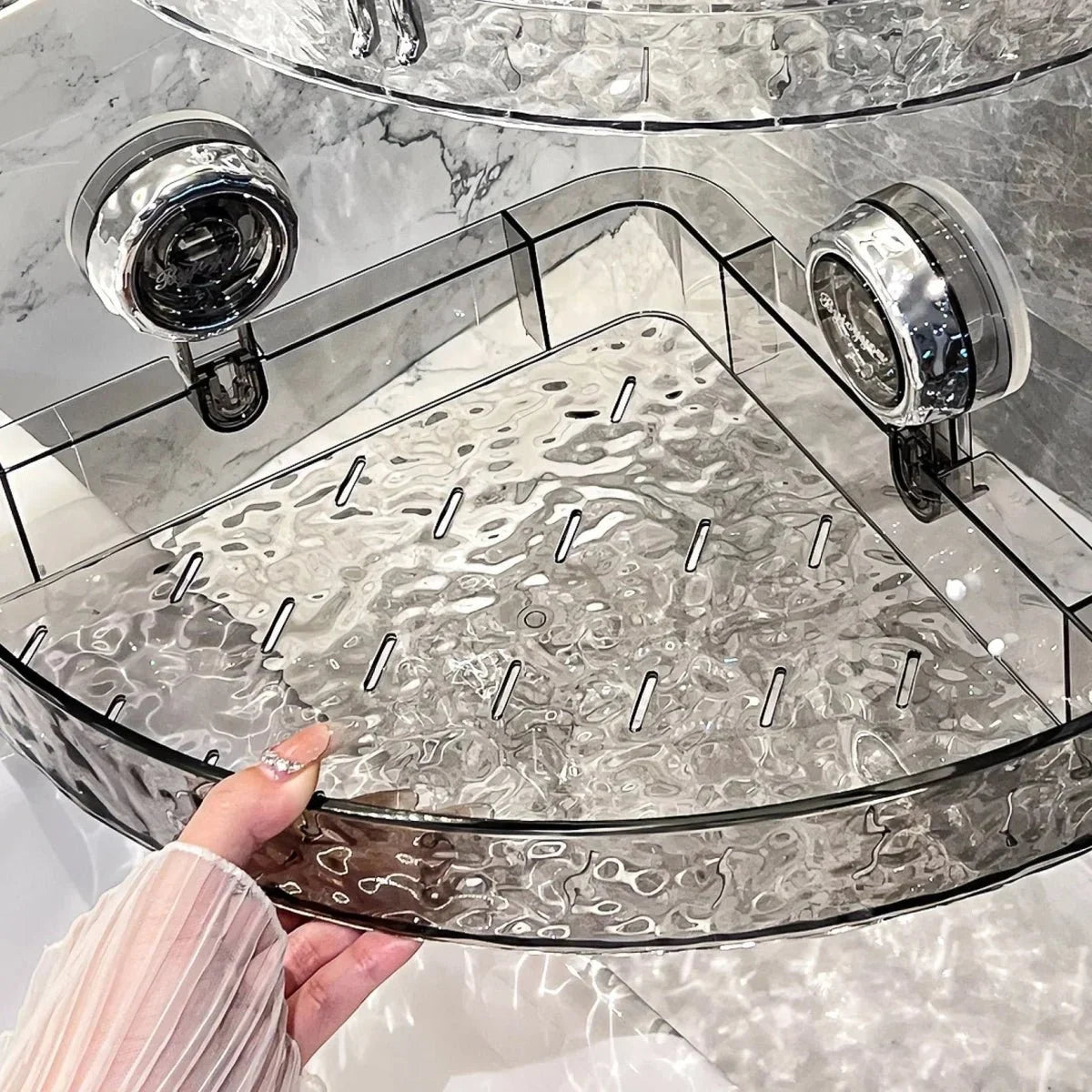 Wall Shelf Organizer No-Drill Suction Cups Transparent
