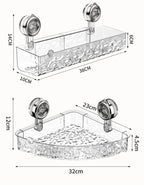 Wall Shelf Organizer No-Drill Suction Cups Transparent