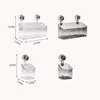 Wall Shelf Organizer No-Drill Suction Cups Transparent