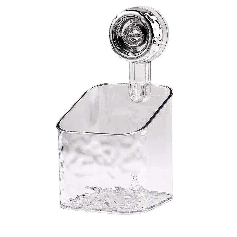 Wall Shelf Organizer No-Drill Suction Cups Transparent