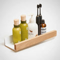 Wall Shelf Self-Adhesive Solid Wood Water-Resistant