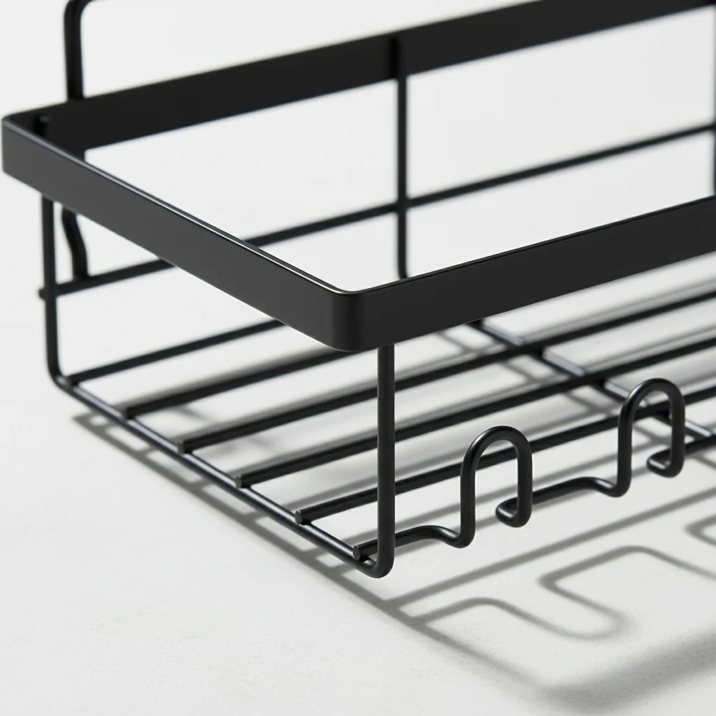 Wall Shelves Stainless Steel Drainage Slots & Hooks