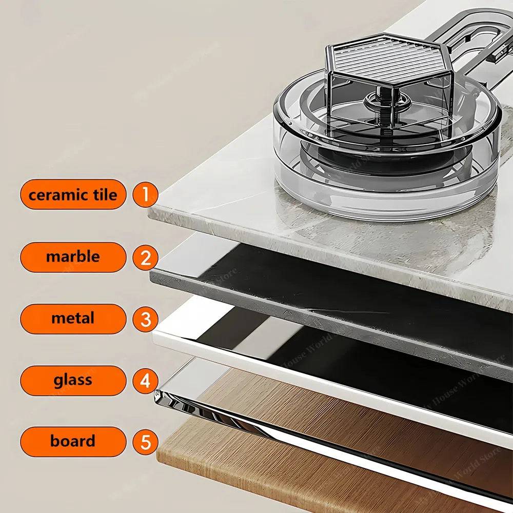 Wall Spice Rack Suction Cups Stainless Steel Adjustable