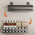 Wall Spice Rack Suction Cups Stainless Steel Adjustable