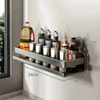 Wall Spice Rack Suction Cups Stainless Steel Adjustable