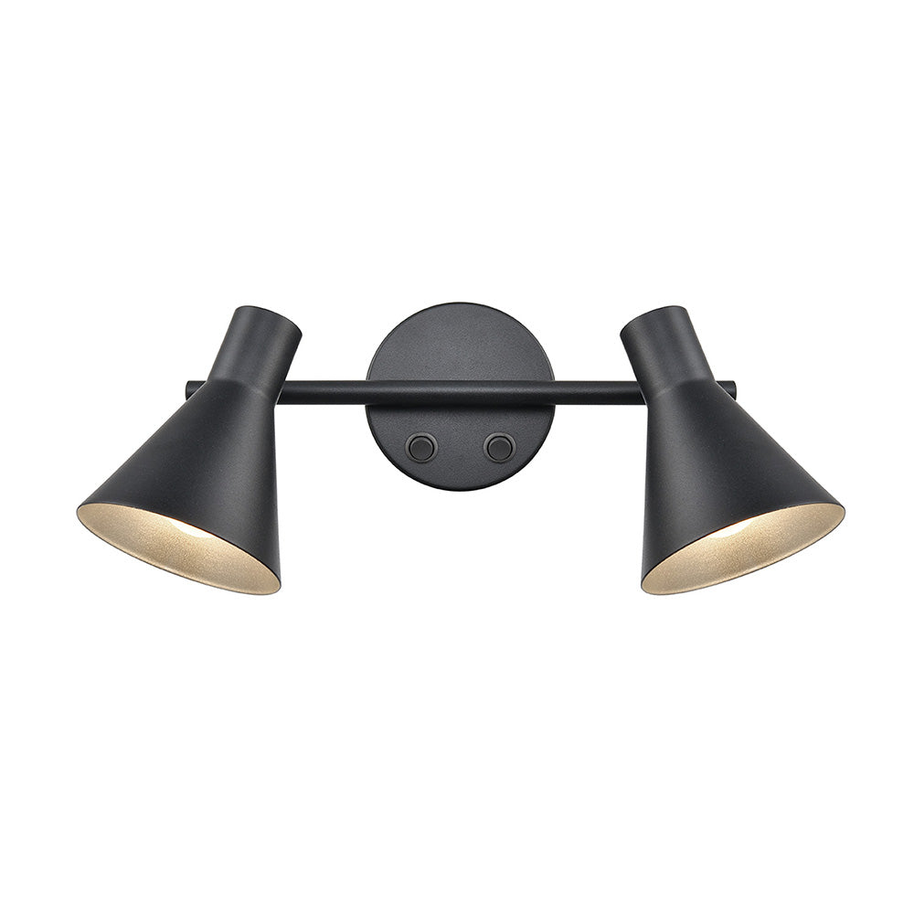 Wall Spotlight Dual Adjustable Heads Silver Reflective Interior