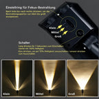 Wall Spotlight Solar Adjustable Zoom Weather-Resistant
