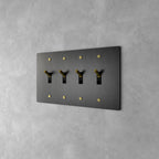 Wall Toggle Switch Solid Brass Panel Multiple Finishes