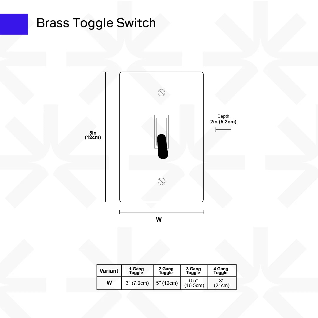 Wall Toggle Switch Solid Brass Panel Multiple Finishes