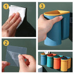 Wall Toothbrush Holder Self-Adhesive No-Drill Removable Cup