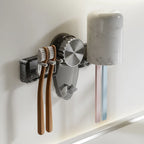 Wall Toothbrush Holder Upside-Down Drying 4-Slot Drill-Free Mount