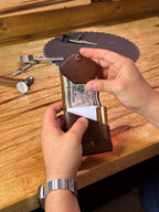 Wallet Full-Grain Leather Hand-Stitched Pen Holder