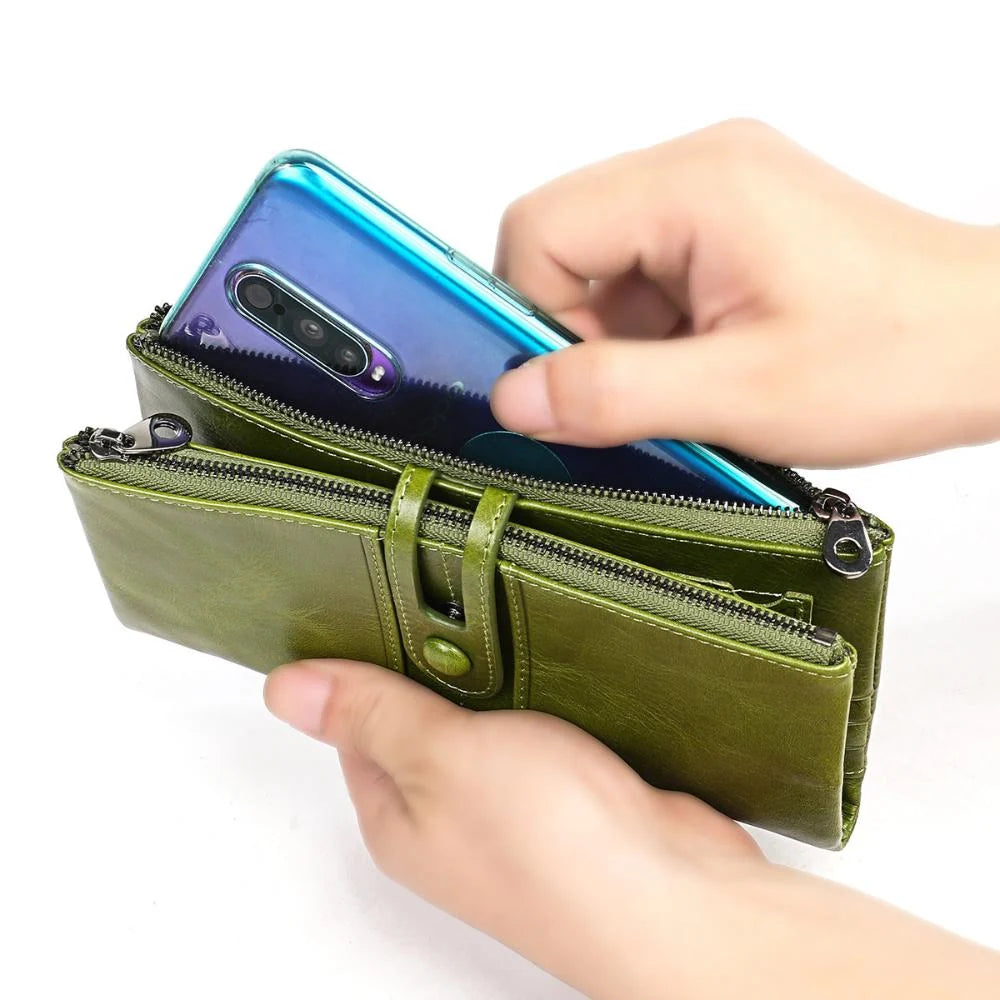 Wallet PU Leather Multiple Card Slots & Zipper Coin Pocket