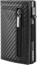 Wallet RFID-Blocking Quick-Access Genuine Leather & Aluminum