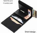 Wallet RFID-Blocking Quick-Access Genuine Leather & Aluminum