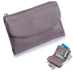 Wallet Slim Bifold Genuine Pebbled Leather RFID Blocking