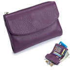 Wallet Slim Bifold Genuine Pebbled Leather RFID Blocking