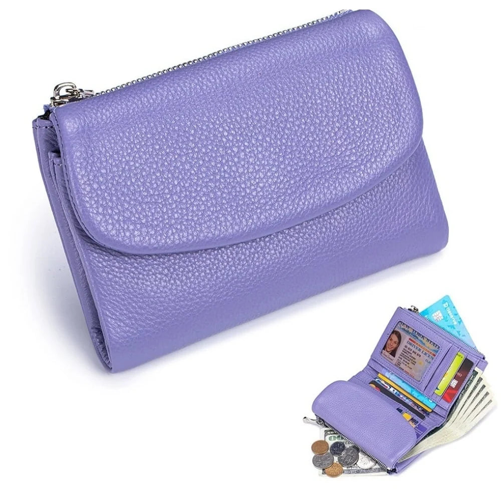 Wallet Slim Bifold Genuine Pebbled Leather RFID Blocking