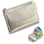Wallet Slim Bifold Genuine Pebbled Leather RFID Blocking