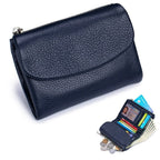 Wallet Slim Bifold Genuine Pebbled Leather RFID Blocking