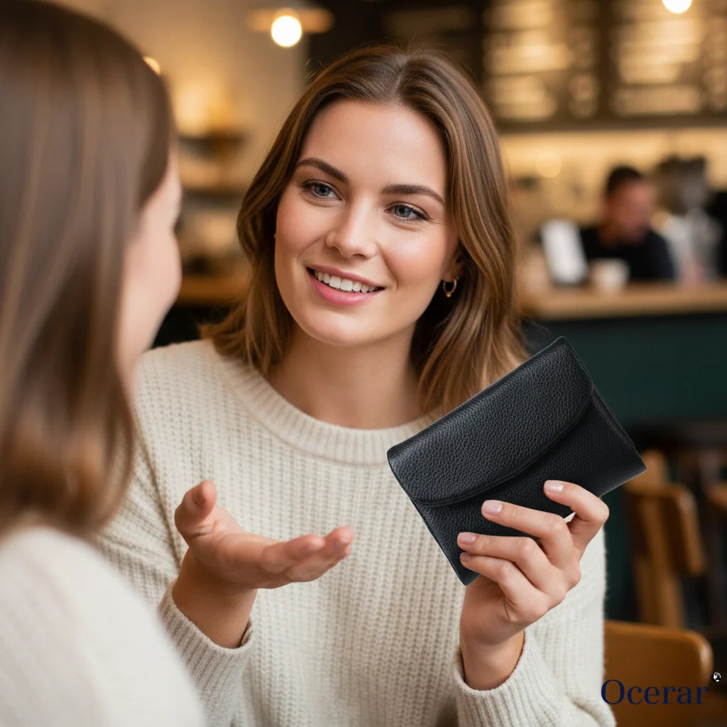 Wallet Slim Bifold Genuine Pebbled Leather RFID Blocking